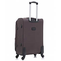 Набір тканинних валіз 2 шт Bonro Tourist (L+M) великий середній коричневий на колесах із висувною ручкою та кодовим замком, фото 4