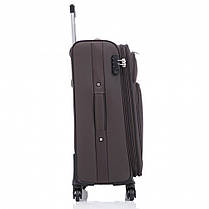 Набір тканинних валіз 2 шт Bonro Tourist (L+M) великий середній коричневий на колесах із висувною ручкою та кодовим замком, фото 5