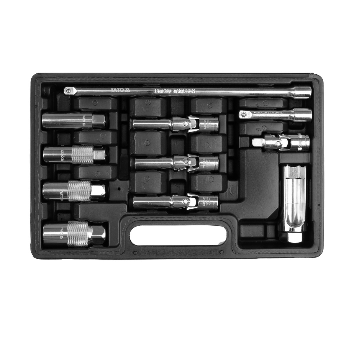 Набір ключів до свічок розжарювання/ запалювання і лямбда-зонду з квадратами 3/8" 11 елементів Yato YT-05348, фото 1
