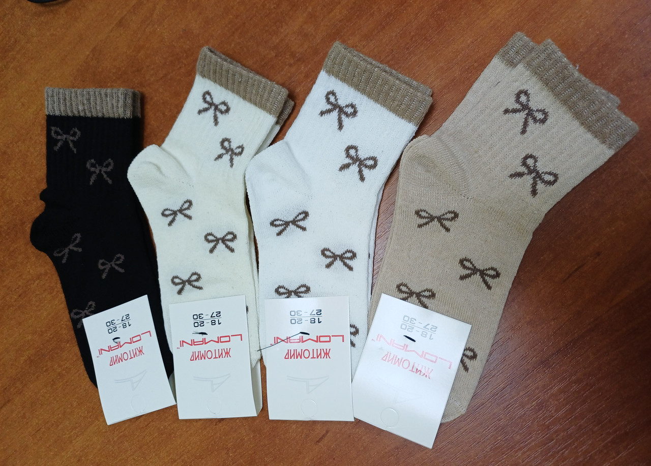 Шкарпетки дитячі малюнок бантики ТМ Lomani різні розміри, фото 1