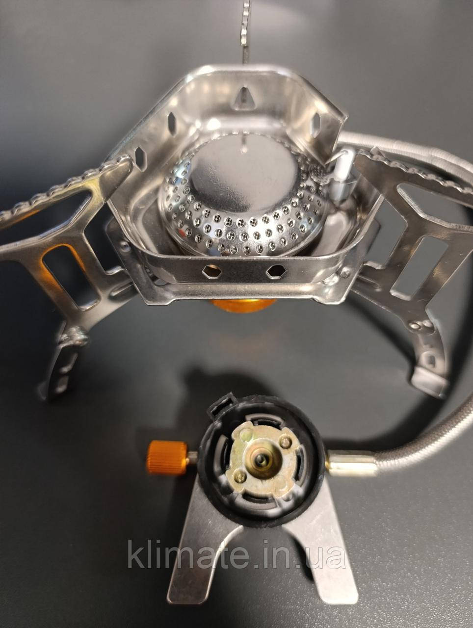 Плита газова 2,8 кВт VANGO з перехідником на цанговий балон зі шлангом 30 см у кейсі, фото 1