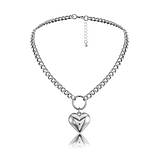 Сріблястий чокер із підвіскою-серцем, фото 4