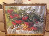 Картина для малювання камінням Diamond painting Алмазна вишивка "Рябина червона" , фото 3