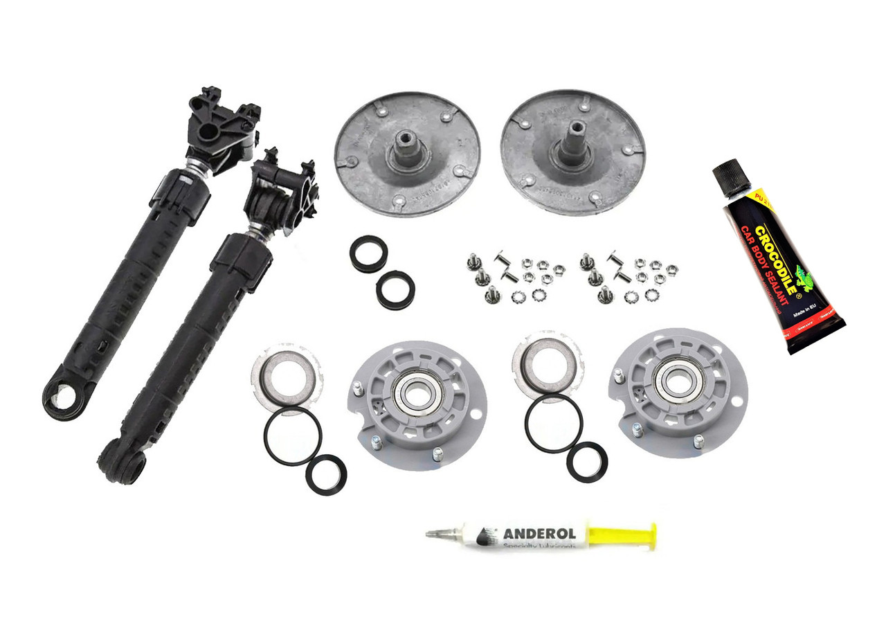 Фланці та супорти EBI в комплекті з амортизаторами + герметик для пральної машини з вертикальним завантаженням Whirlpool, фото 1