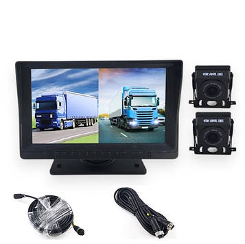 Комплект паркувальної системи для вантажівок | 2 камери, монітор 7", відеореєстратор, 12/24V