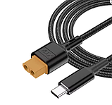 Кабель швидкої зарядки XT60 до Type-C 100 Вт,  50 см, адаптер для зарядного пристрою від зарядного FPV батарей, фото 2