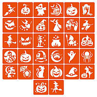 Набір трафаретів Fresh Tattoo для тимчасових тату "Хеллоуїн № 3", 32 штуки 6х6 см