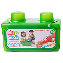 Сенсорний м'який конструктор Jelly Blox - В кейсі 2 в 1: будуй-складай 30 деталей 931693