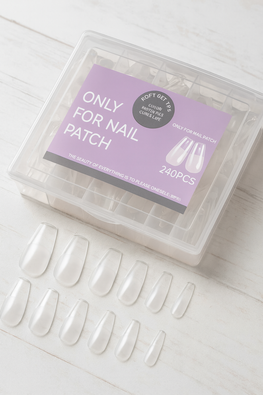 Гелеві типси для нарощення 240 шт (прозорі), фото 1