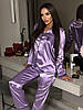Шовкова ночна піжама Victoria's Secret з рубашкою лілова Вікторія Сікрет, фото 3