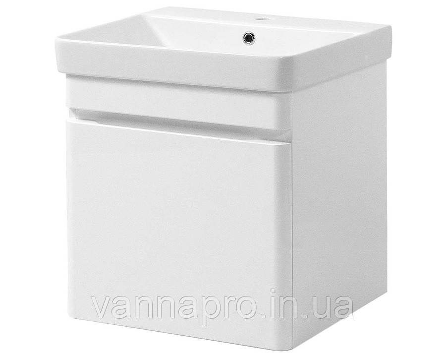 Тумба навісна ЮВВІС Vivace ТП-1 біла глянцева з умивальником Vivace 50 см, фото 1