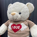 Великий плюшевий білий ведмедик 80см, фото 3