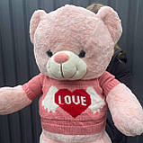 Великий плюшевий рожевий ведмедик 80см, фото 2