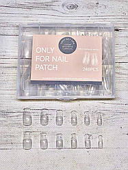 Гелеві типси для нарощення 240 шт (прозорі) L-28-2