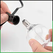 Сонячна садова гірлянда 20x LED декоративні лампочки G50 10.6 м 3000K RGB пульт  EREMI, фото 5