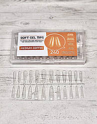 Гелеві типси для нарощення 240 шт (прозорі) L-74