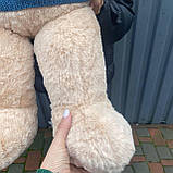 Великий плюшевий бежевий ведмедик 80см, фото 2