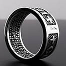 Срібне кільце оберіг Спаси і Збережи. Чорнене срібло 925 розмір 21, фото 7