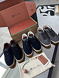 Чоловічі кросівки Loro Piana Tennis Walk Sneaker сірий колір замші якість преміум, фото 6
