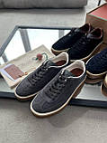 Чоловічі кросівки Loro Piana Tennis Walk Sneaker сірий колір замші якість преміум, фото 10