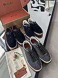 Чоловічі кросівки Loro Piana Tennis Walk Sneaker сірий колір замші якість преміум, фото 7