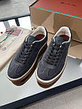 Чоловічі кросівки Loro Piana Tennis Walk Sneaker сірий колір замші якість преміум, фото 2