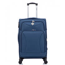 Дорожня тканинна валіза на колесах Bonro Tourist L велика синя з кодовим замком і висувною ручкою, фото 2