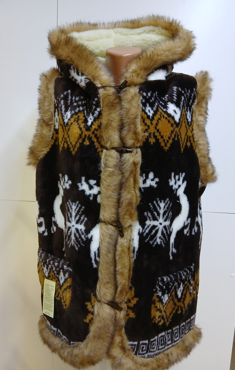 Жилетка из овчины, безрукавка из овечьей шерсти, жилетка из овечьей шерсти., фото 1
