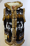 Жилетка из овчины, безрукавка из овечьей шерсти, жилетка из овечьей шерсти., фото 2