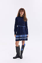 Тепла в'язана сукня "Уляна" (синій, блакитний), фото 3