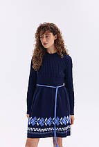 Тепла в'язана сукня "Уляна" (синій, блакитний), фото 2