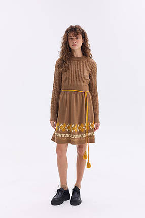 Тепла в'язана сукня "Уляна" (коричневий), фото 1