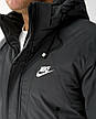 Чоловіча куртка Nike спортивна утеплена зимова куртка Найк з капюшоном темно-сіра, фото 10