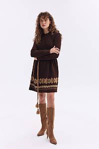 Тепла в'язана сукня "Уляна" (коричневий)