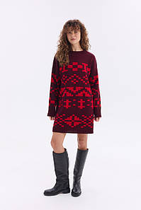 Тепла в'язана сукня "Олена" (бордо, червоний)