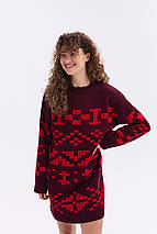 Тепла в'язана сукня "Олена" (бордо, червоний), фото 3
