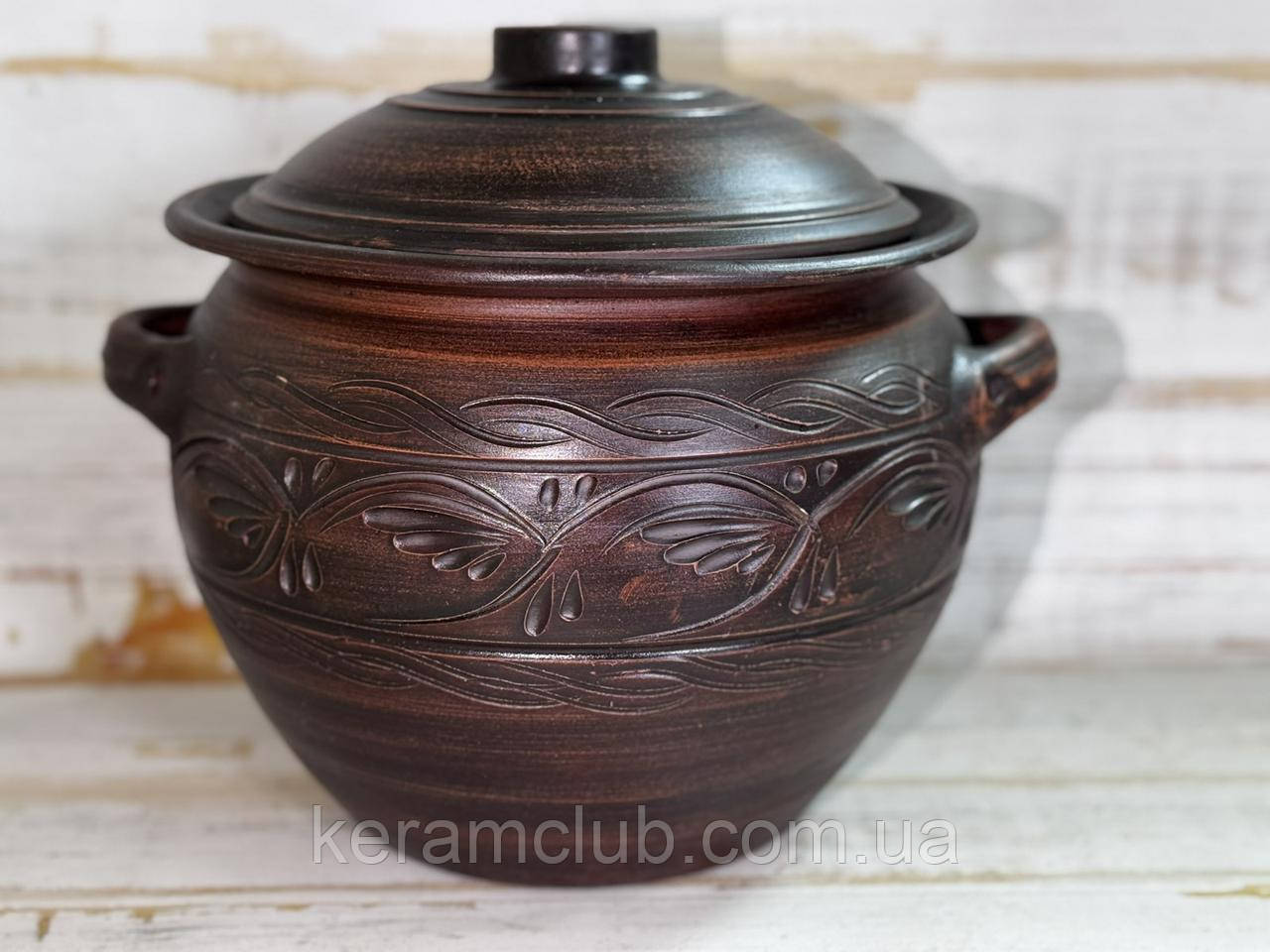 Супник гончарний з червоної глини 5 л