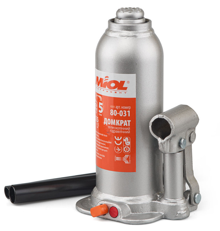 Домкрат 5т гідравлічний, 402мм, кейс MIOL 80-031