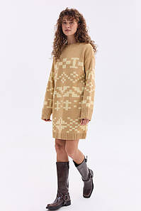 Тепла в'язана сукня "Олена" бежевий)