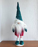 Новорічний гном 65 см на ніжках, декоративний різдвяний скандинавський бородач, інтер'єрний ельф, фото 2