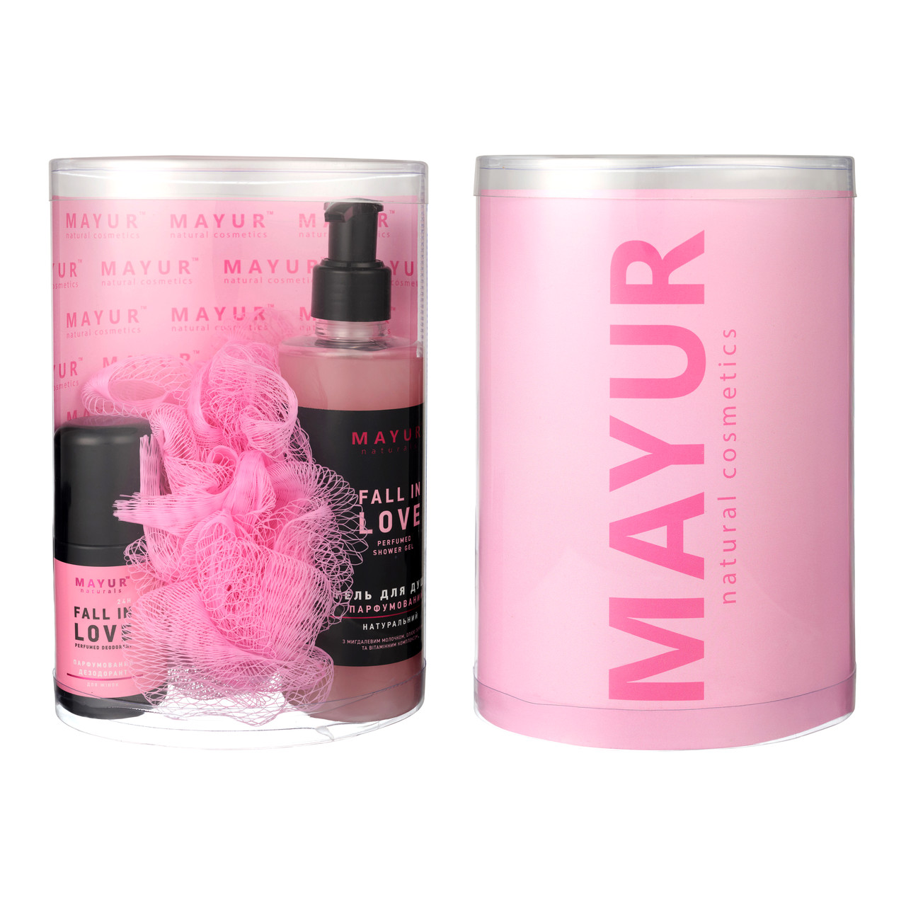 Подарунковий набір для тіла "Fall in love" (гель для душу, дезодорант, мочалка),TM Mayur 7.11
