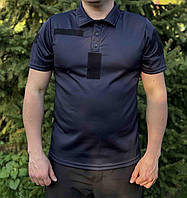 Футболка-поло coolmax темно-синя, тактична футболка потовідвідна мчс, чоловіча футболка дснс fd915