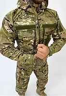 Штурмовий костюм мультикам, літня тактична форма зсу, військова форма з наколінниками мультикам fd915