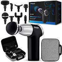 Перкусійний масажний пістолет Neo-Sport NS-500 — потужний масажер для тіла з 8 насадками та чохлом