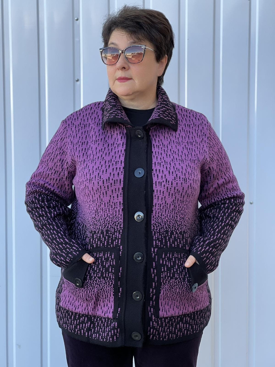 Жіноча кофта на ґудзиках великого розміру (з 54 по 62 розмір)