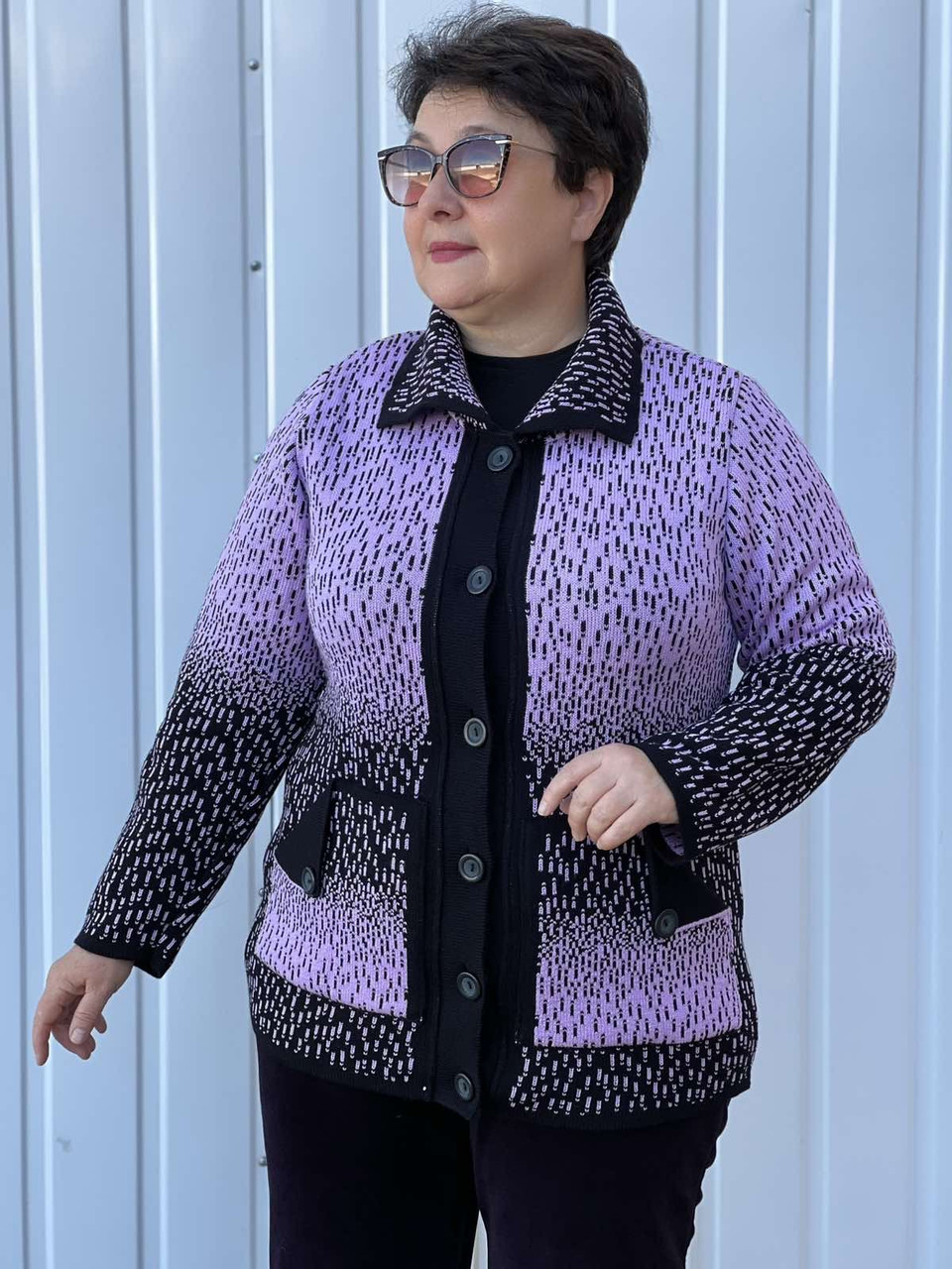 Жіноча кофта на ґудзиках великого розміру (з 54 по 62 розмір)