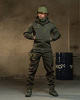 Костюм тактичний softshell олива, військова форма на флісі зсу, армезонний костюм хакі fd915
