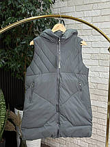 Стильна жіноча жилетка на синтепоні 100, тканина "Плащівка" 52, 54, 56, 58 розмір 52, фото 5