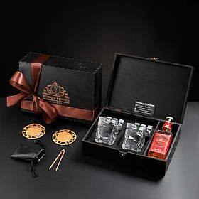 Набір з кришталю для віскі | Секція під алкоголь у подарунковій коробці Bohemia Zig-Zag 300 мл