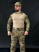 Армейська форма мультикам із наколінниками, штурмовий костюм рипстоп, весняна форма мультикам fd915